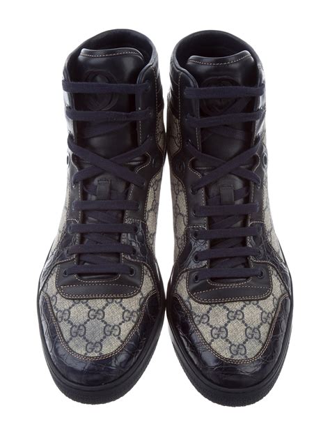 gucci leather crocodile trim grg web sneakers|gucci re web sneakers.